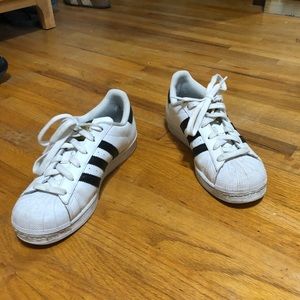 Adidas black and white superstars